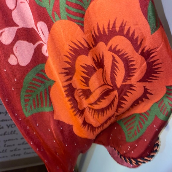 FARM RIO X ANTHROPOLOGIE ONE-SHOULDER PRINTED SATIN JUMPSUIT - Picture 9 of 14